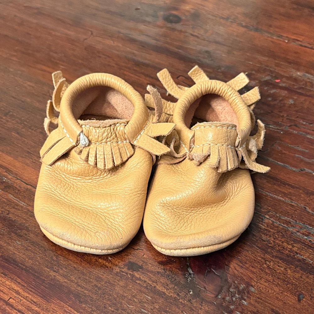 Freshly picked Tan Leather Kids Moccasins